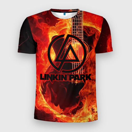 Мужская футболка 3D Slim с принтом Linkin Park, вид спереди #2