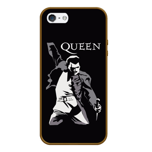 Чехол для iPhone 5/5S матовый Queen, цвет коричневый