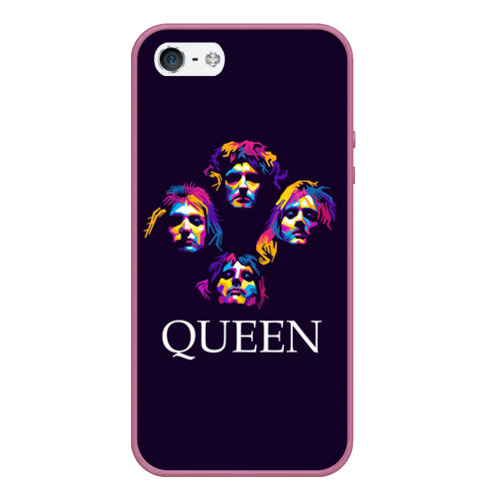 Чехол для iPhone 5/5S матовый Queen, цвет розовый