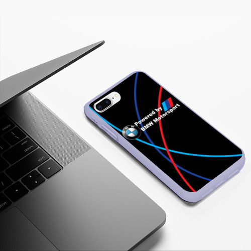 Чехол для iPhone 7Plus/8 Plus матовый Powered by BMW M, цвет светло-сиреневый - фото 5