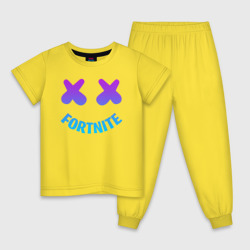 Детская пижама хлопок Fortnite x Marshmello neon