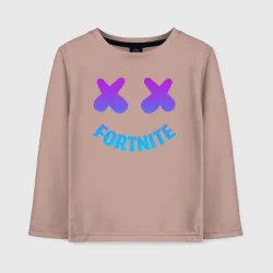 Детский лонгслив хлопок Fortnite x Marshmello neon