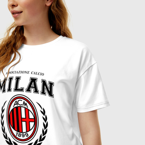 Женская футболка хлопок Oversize с принтом Милан, фото на моделе #1