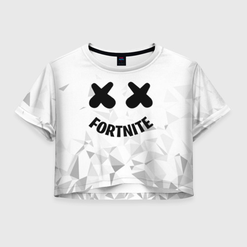 Женская футболка Crop-top 3D Fortnite x Marshmello, цвет 3D печать