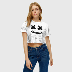 Женская футболка Crop-top 3D Fortnite x Marshmello - фото 2