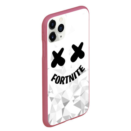 Чехол для iPhone 11 Pro Max матовый Fortnite x Marshmello, цвет малиновый - фото 3