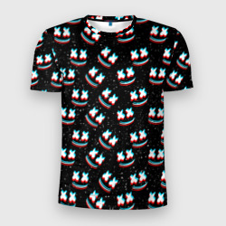 Мужская футболка 3D Slim Marshmello glitch space