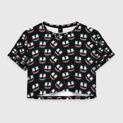 Женская футболка Crop-top 3D Marshmello glitch space