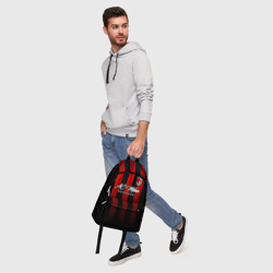 Рюкзак с принтом Милан для любого человека, вид спереди №5. Цвет основы: белый
