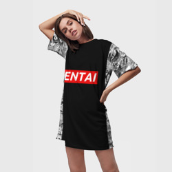 Платье-футболка 3D HENTAI с ахегао - фото 2
