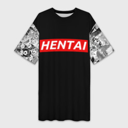 Платье-футболка 3D HENTAI с ахегао