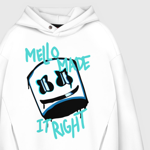 Мужское худи Oversize хлопок Mello Made, цвет белый - фото 4