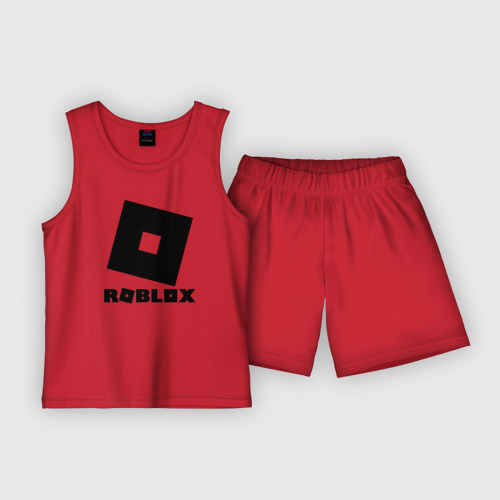 Детская пижама с шортами хлопок Roblox, цвет красный