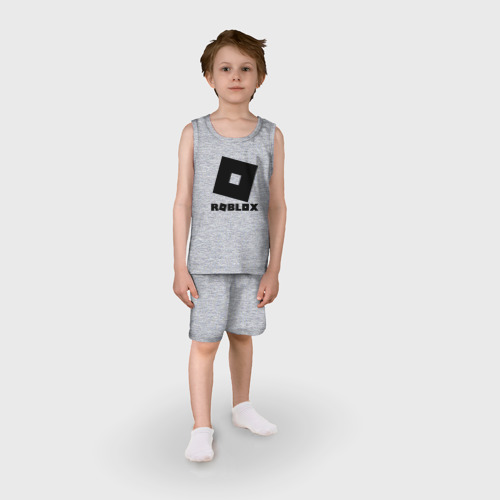 Детская пижама с шортами хлопок Roblox, цвет меланж - фото 3