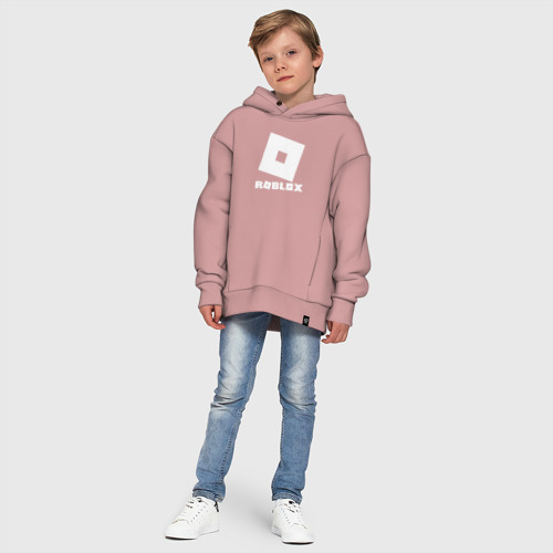 Детское худи Oversize хлопок Roblox, цвет пыльно-розовый - фото 11