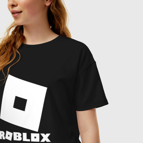 Женская футболка хлопок Oversize Roblox, цвет черный - фото 3