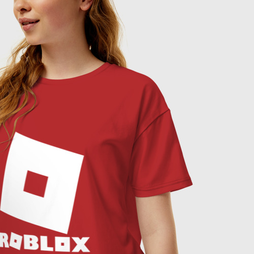 Женская футболка хлопок Oversize Roblox, цвет красный - фото 3