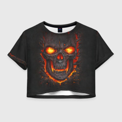 Женская футболка Crop-top 3D Skull Lava