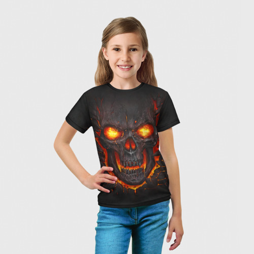 Детская футболка 3D Skull Lava, цвет 3D печать - фото 5