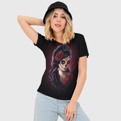 Женская футболка 3D Slim Muertos День Мертвых - фото 2