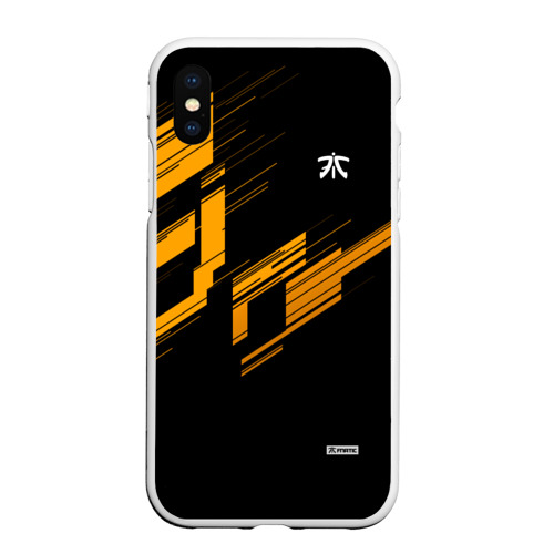 Чехол для iPhone XS Max матовый Cs:go - Fnatic Orange 2019, цвет белый