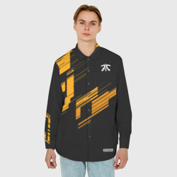 Мужская рубашка oversize 3D Cs:go - Fnatic Orange 2019 - фото 2