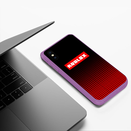 Чехол для iPhone XS Max матовый Roblox, цвет фиолетовый - фото 5