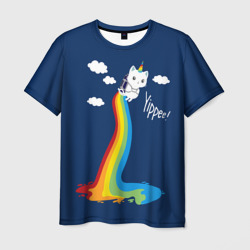 Летающий кот-единорог – Мужская футболка 3D с принтом купить со скидкой в -26%