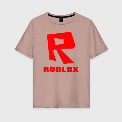 Женская футболка хлопок Oversize Roblox, цвет пыльно-розовый