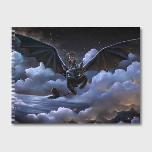 Альбом для рисования с принтом Как приручить дракона, вид спереди №1