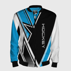 Мужской бомбер 3D Hockey black blue white