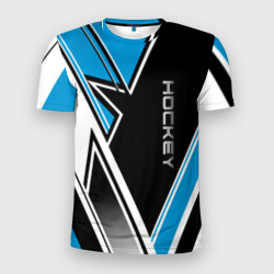 Мужская футболка 3D Slim Hockey black blue white