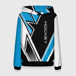 Женская толстовка 3D Hockey black blue white