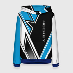 Женская толстовка 3D Hockey black blue white