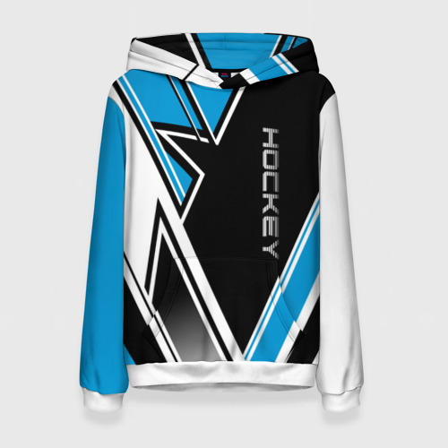 Женская толстовка 3D Hockey black blue white, цвет 3D печать