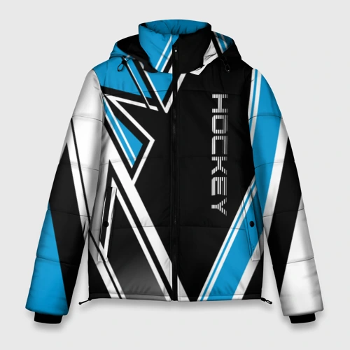 Мужская зимняя куртка 3D Hockey black blue white