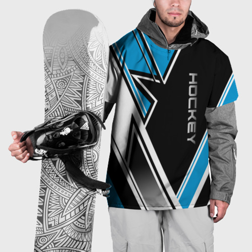 Накидка на куртку 3D Hockey black blue white, цвет 3D печать