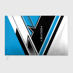 Флаг 3D Hockey black blue white