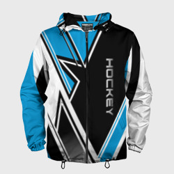 Мужская ветровка 3D Hockey black blue white