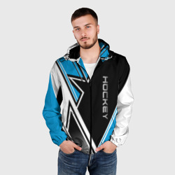 Мужская ветровка 3D Hockey black blue white - фото 2
