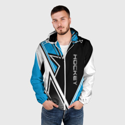 Мужская ветровка 3D Hockey black blue white - фото 2
