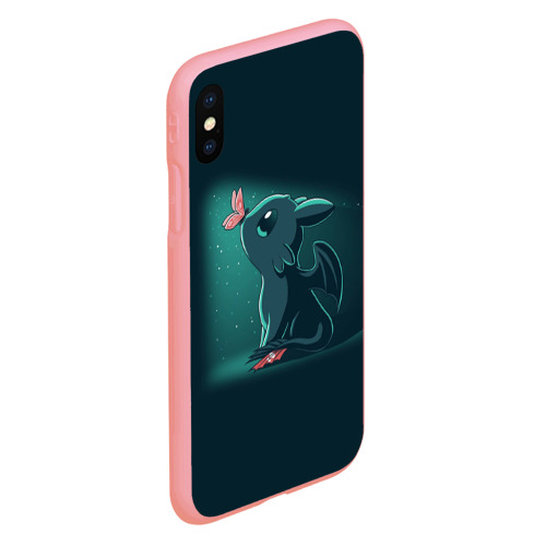 Чехол для iPhone XS Max матовый Дракон Беззубик, цвет баблгам - фото 3