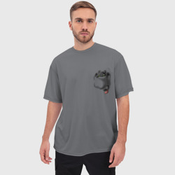 Мужская футболка oversize 3D Беззубик в кармане - фото 2