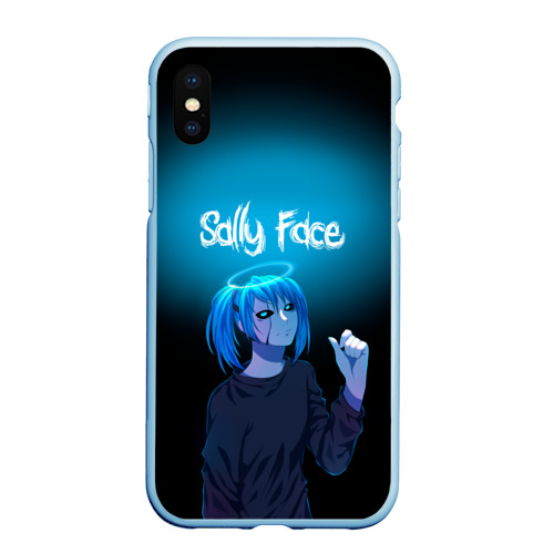 Чехол для iPhone XS Max матовый Sally Face, цвет голубой