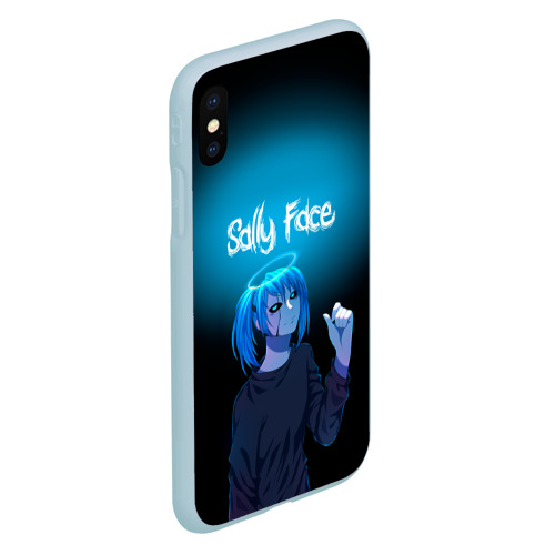 Чехол для iPhone XS Max матовый Sally Face, цвет голубой - фото 3