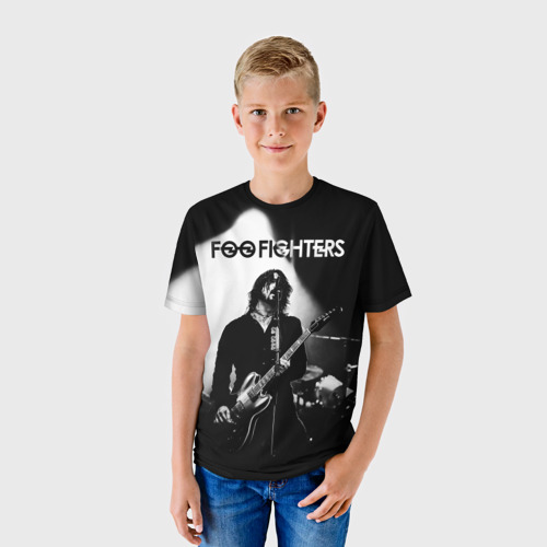 Детская футболка 3D с принтом Foo Fighters, фото на моделе #1