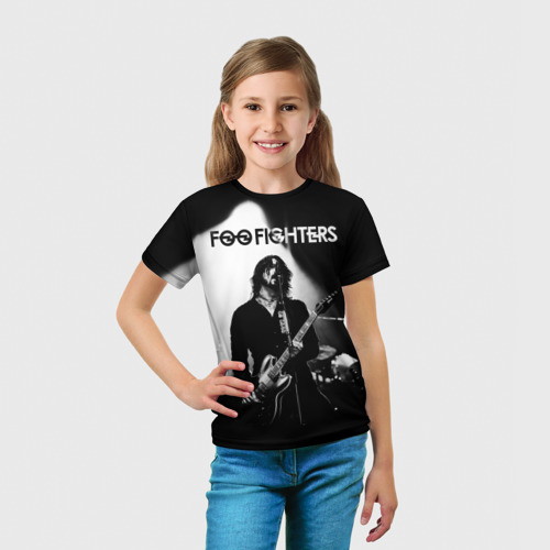 Детская футболка 3D с принтом Foo Fighters, вид сбоку #3