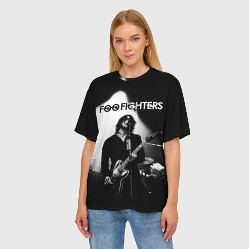 Женская футболка oversize 3D Foo Fighters, цвет 3D печать - фото 3