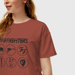 Женская футболка хлопок Oversize Foo Fighters - фото 2