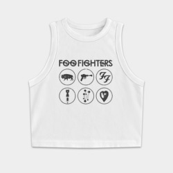 Женская укороченная майка-топ хлопок Foo Fighters